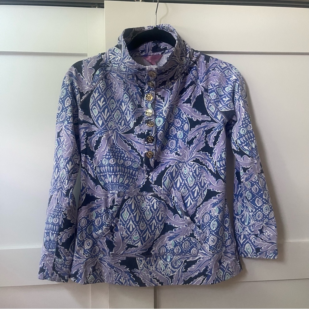 Lilly Pulitzer Blue and Purple Patterned Top